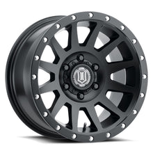 Cargar imagen en el visor de la galería, ICON Compression 17x8.5 6x135 6mm Offset 5in BS 87.1mm Bore Satin Black Wheel