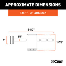 Cargar imagen en el visor de la galería, Curt Coupler Lock (1/4in Pin 1in to 3in Latch Span Right-Angle Chrome)