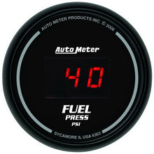 Cargar imagen en el visor de la galería, Autometer Z Series 52mm Black Digital 5-100 PSI Fuel Pressure Gauge