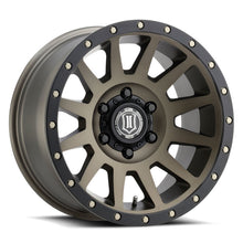 Cargar imagen en el visor de la galería, ICON Compression 17x8.5 6x5.5 0mm Offset 4.75in BS 106.1mm Bore Bronze Wheel