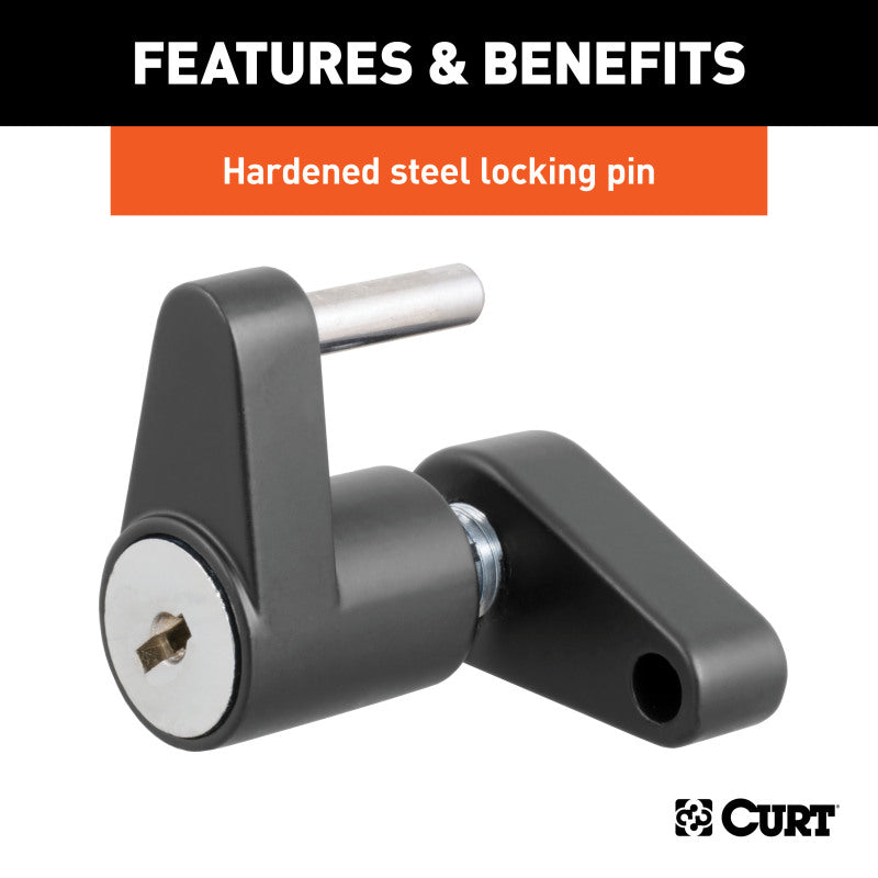 Curt Coupler Lock (1/4in Pin 3/4in Latch Span Padlock Black)