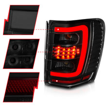 Cargar imagen en el visor de la galería, ANZO 1999-2004 Jeep Grand Cherokee LED Tail Lights w/ Light Bar Black Housing Smoke Lens