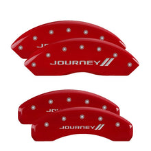 Cargar imagen en el visor de la galería, MGP 4 Caliper Covers Engraved Front &amp; Rear Bowtie Red finish silver ch