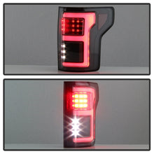 Cargar imagen en el visor de la galería, Spyder 15-18 Ford F-150 Light Bar LED Tail Lights (w/Blind Spot) - Black (ALT-YD-FF15015BS-LBLED-BK)