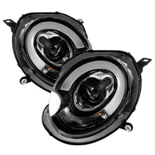 Cargar imagen en el visor de la galería, Spyder Mini Cooper 2007-2012 Projector Headlights Halogen Model Only - DRL Black PRO-YD-MC07-DRL-BK