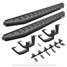 Cargar imagen en el visor de la galería, Go Rhino 2022 Toyota Tundra CrwMx Kit w/RB20 Running Board + Brkts + 4 RB20 Drop Steps - Bedlnr Coat