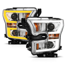 Load image into Gallery viewer, ANZO 2015-2017 Ford F-150 Projector Headlights w/ Plank Style Switchback Chrome w/ Amber