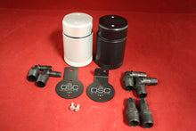 Cargar imagen en el visor de la galería, J&amp;L Oil Separator 3.0 Base Kit - Black Anodized (Incl 2 Brackets &amp; 6 Fittings)