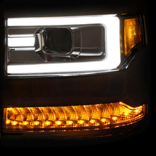 Cargar imagen en el visor de la galería, ANZO 16+ Chevy Silverado 1500 Projector Headlights Plank Style Chrome w/Amber/Sequential Turn Signal