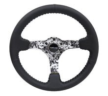 Cargar imagen en el visor de la galería, NRG Reinforced Steering Wheel (350mm / 3in. Deep) Blk Leather w/Hydrodipped Digi-Camo Spokes