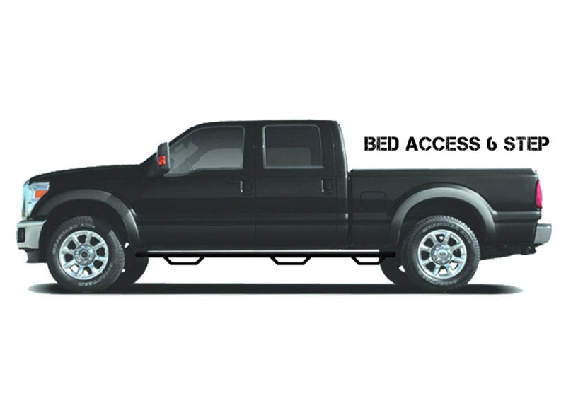 N-Fab Podium LG 15.5-17 Dodge Ram 1500 Quad Cab 6.4ft Standard Bed - Tex. Black - Bed Access - 3in