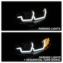 Cargar imagen en el visor de la galería, Spyder 16-18 Honda Civic 4Dr w/LED Seq Turn Sig Lights Proj Headlight - Black - PRO-YD-HC16-SEQ-BK