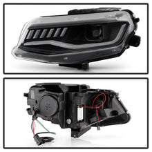 Cargar imagen en el visor de la galería, Spyder Chevy Camaro 16-18 Halogen Model Projector Headlights Black PRO-YD-CCAM16HALSI-SEQ-BK