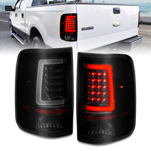 Cargar imagen en el visor de la galería, ANZO 2004-2006 Ford F-150 LED Tail Lights w/ Light Bar Black Housing Smoke Lens