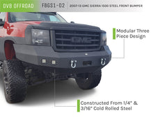 Load image into Gallery viewer, DV8 Offroad 07-13 GMC Sierra 1500 Winch Ready Front Bumper - Black Powdercoat