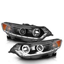 Cargar imagen en el visor de la galería, ANZO 2009-2012 Acura Tsx Projector Headlights w/ Halo Black (CCFL) (HID Compatible)