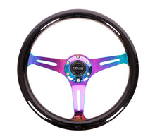 Cargar imagen en el visor de la galería, NRG Classic Wood Grain Steering Wheel (350mm) Black Paint Grip w/Neochrome 3-Spoke Center