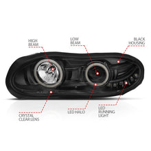 Cargar imagen en el visor de la galería, ANZO 1998-2002 Chevrolet Camaro Projector Headlights w/ Halo Black