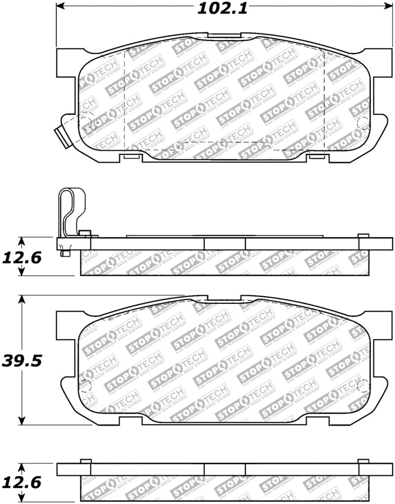 StopTech Street Select Brake Pads w/Hardware - Rear