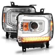 Cargar imagen en el visor de la galería, ANZO 2014-2015 GMC Sierra 1500 Projector Headlights w/ Light Bar Chrome Housing (Halogen Type)