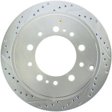 Cargar imagen en el visor de la galería, StopTech Select Sport 13-17 Toyota Land Cruiser Drilled / Slotted Rear Passenger-Side Brake Rotor