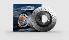 Cargar imagen en el visor de la galería, SHW 05-08 Porsche Boxster 2.7L Left Front Cross-Drilled Monobloc Brake Rotor (98735140101)