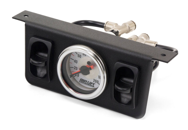Air Lift Dual Needle Gauge With Two Paddle Switches 200 PSI Arias Racing