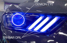 Cargar imagen en el visor de la galería, Oracle 15-17 Ford Mustang Dynamic RGB+A Pre-Assembled Headlights - Black Edition - SEE WARRANTY