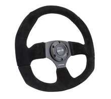 Cargar imagen en el visor de la galería, NRG Reinforced Steering Wheel (320mm Horizontal / 330mm Vertical) Black Suede w/Black Stitching