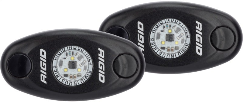 Rigid Industries A-Series Light - Black - Low Strength - Natural White - Set of 2