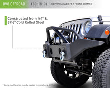 Cargar imagen en el visor de la galería, DV8 Offroad 07-18 Jeep Wrangler JK/JL FS-1 Full Length Steel Front Bumper