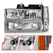 Load image into Gallery viewer, ANZO 88-98 Chevrolet C1500 Crystal Headlights Chrome w/ Signal and Side Marker Lights