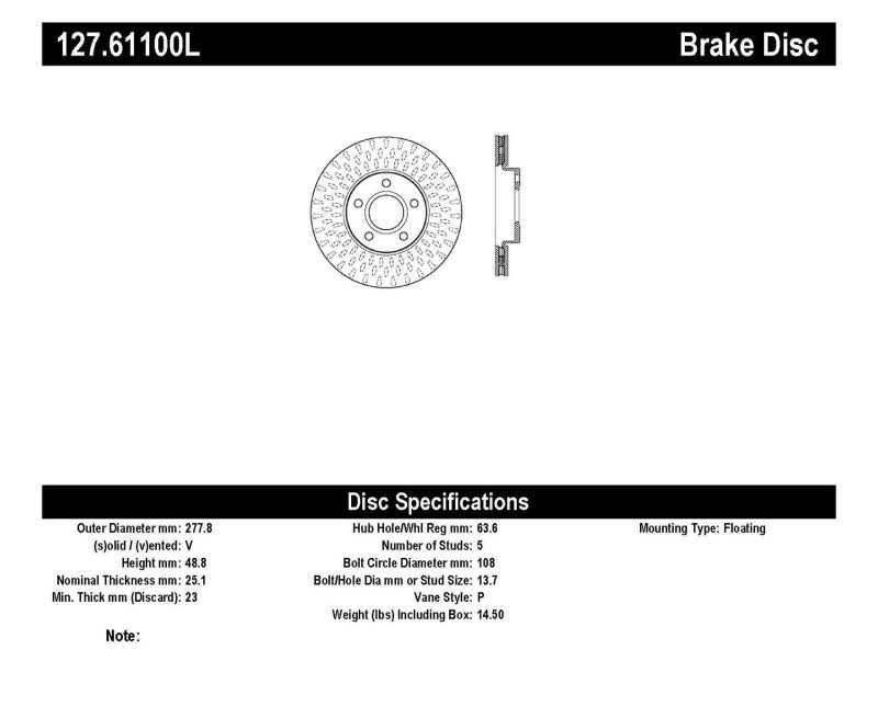 StopTech Slotted & Drilled Sport Brake Rotor