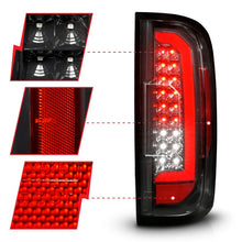 Cargar imagen en el visor de la galería, ANZO 15-21 GMC Canyon Full LED Taillights w/ Red Lightbar Black Housing/Clear Lens