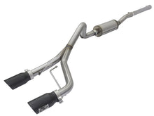 Cargar imagen en el visor de la galería, aFe Rebel Series CB 2.5in Dual Center Exit SS Exhaust w/ Black Tips 07-15 Jeep Wrangler 3.6L/3.8L V6