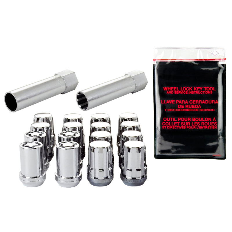 McGard SplineDrive Tuner 4 Lug Install Kit w/Locks & Tool (Cone) M12X1.5 / 13/16 Hex - Chrome