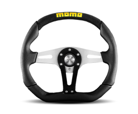 Momo Trek Steering Wheel 350 mm - Black AirLeather/Brshd Al Spokes