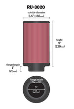 Cargar imagen en el visor de la galería, K&amp;N Filter 2 1/4inch 10 Degree Flange 16 1/4inch x 4inch - 4 1/2inch Height