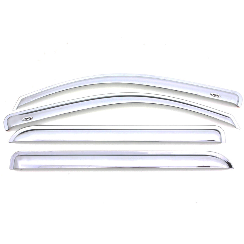 AVS 02-08 Dodge RAM 1500 Quad Cab Ventvisor Front & Rear Window Deflectors 4pc - Chrome