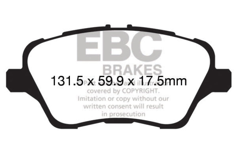 EBC 13-19 Ford Fiesta ST 1.6L Turbo Orangestuff Front Brake Pads