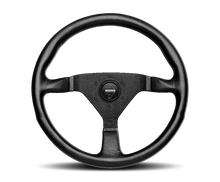 Cargar imagen en el visor de la galería, Momo Montecarlo Steering Wheel 320 mm - Black Leather/Black Stitch/Black Spokes