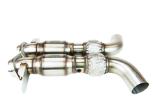 Cargar imagen en el visor de la galería, Kooks 2015+ Ford Mustang GT350 5.2L 3in x 2-3/4in Cat SS X-Pipe Kooks HDR Req