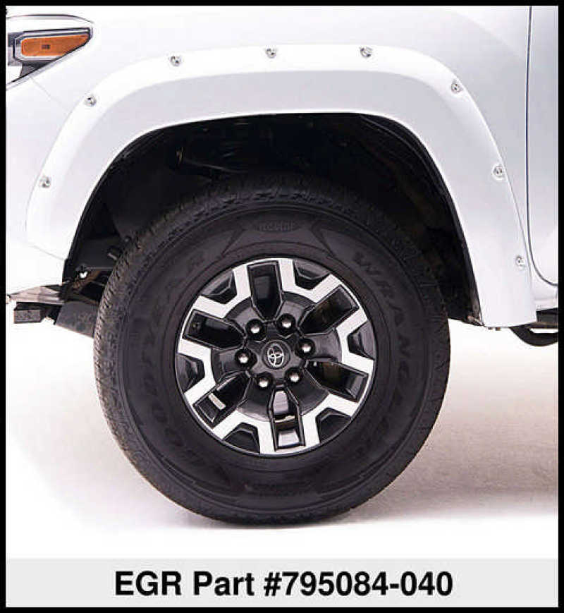 EGR 16+ Toyota Tacoma w/Mudflap Bolt-On Look Color Match Fender Flares - Set - Super White