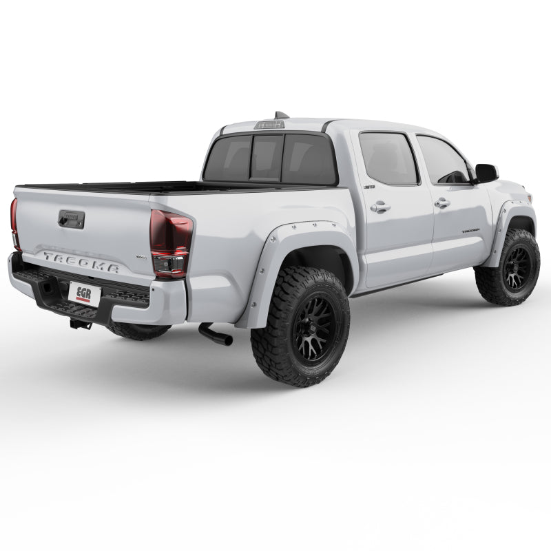 EGR 16+ Toyota Tacoma w/Mudflap Bolt-On Look Color Match Fender Flares - Set - Super White