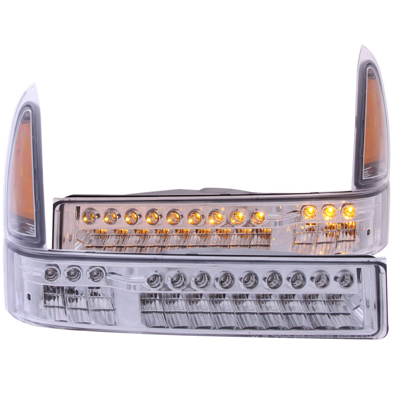 ANZO 2000-2004 Ford Excursion LED Parking Lights Chrome w/ Amber Reflector