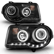 Cargar imagen en el visor de la galería, ANZO 2005-2010 Chrysler 300C Projector Headlights w/ Halo Black (CCFL) G2