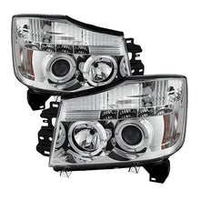 Load image into Gallery viewer, Spyder Nissan Titan 04-14/Armada 04-07 Projector Headlights LED Halo LED Chrm PRO-YD-NTI04-HL-C