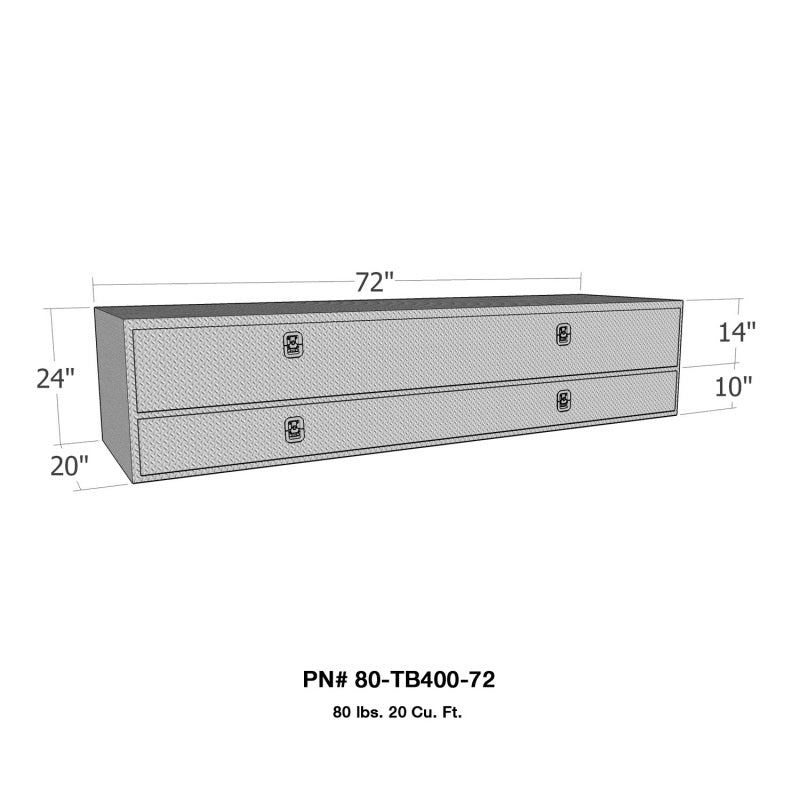 Westin/Brute High Cap 72in Stake Bed Contractor TopSider w/ Doors - Aluminum