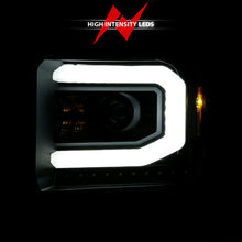 Cargar imagen en el visor de la galería, ANZO 2014-2015 GMC Sierra 1500 Projector Headlights w/ Light Bar Black Housing (Halogen Type)