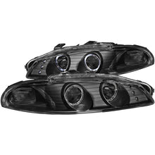 Cargar imagen en el visor de la galería, ANZO 1997-1999 Mitsubishi Eclipse Projector Headlights w/ Halo Black G2